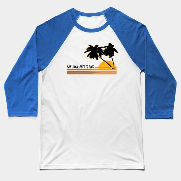 San Juan Puerto Rico Isla Verde Beach Ocean Park Baseball T-Shirt by PuertoRicoShirts